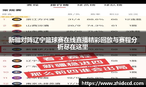 新疆对阵辽宁篮球赛在线直播精彩回放与赛程分析尽在这里